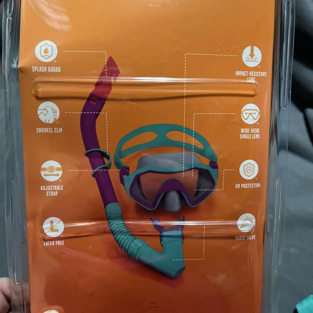 Bestway Crusader Youth 7+ SWIM MASK & SNORKEL Set Purple & Teal New